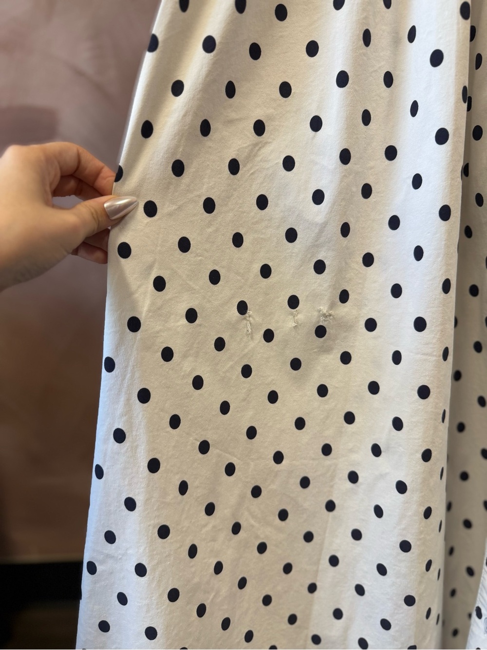WEWOREWHAT Polka Dot Scallop Midi Dress in White and Black size L - Picture 7 of 7
